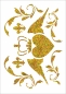 Preview: Herz-Kronen Ornament in Hologramm Gold, Folien Bügelmotiv in A5